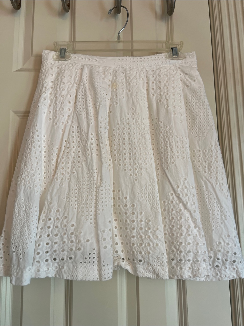 Trina Turk White Eyelet A-Line Skirt